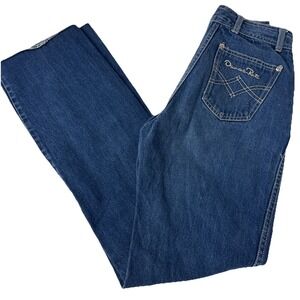 Oscar de la Renta Jeans Women's Size 8 Med Wash Raw Hem High Waist Straight VTG